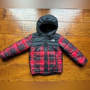 The North Face Black and Red Plaid Hooded Jacket (Reversible Mount Chimborazo)